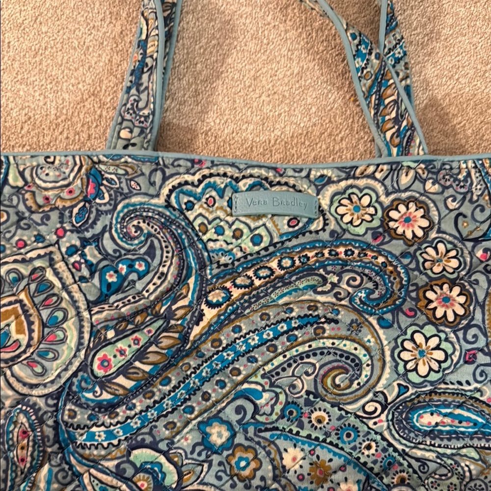 Vera Bradley Blue Quilted Paisley Tote